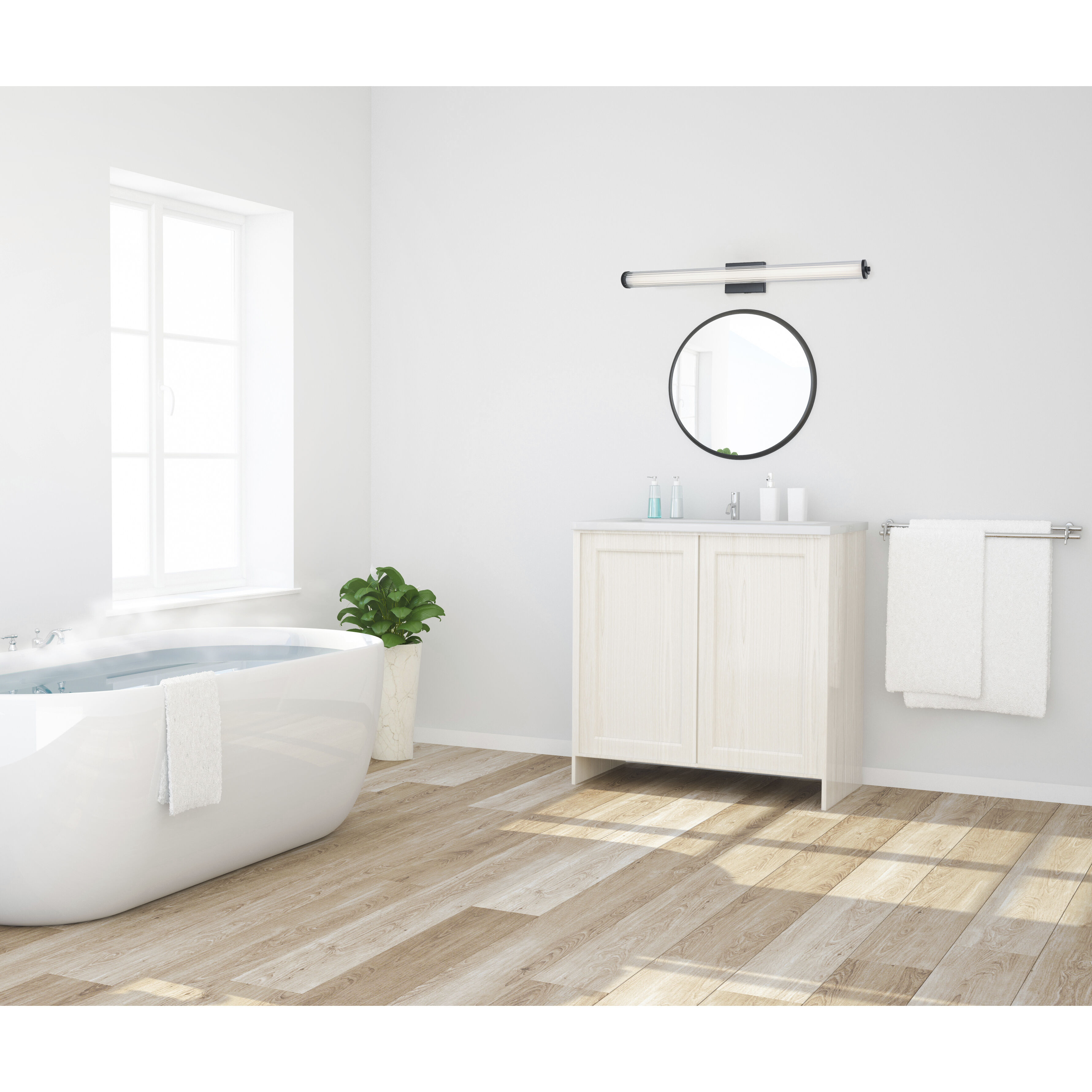 Macie LED 36 inch Black Bath Vanity Light Wall Light